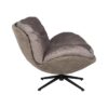 611326 Sillón giratorio de diseño moderno patas hierro negro y tapizado taupe