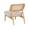 611383 Sillón butaca diseño vintage madera con respaldo rejilla y asiento crema