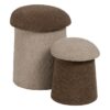 611457 Set de 2 puffs de diseño moderno 30-40 tapizado beige con marrón