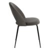 611790 Silla de diseño vintage Art Decó patas hierro negro y tapizado taupe