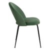611792 Silla de diseño vintage Art Decó patas hierro negro y tapizado verde