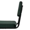 611802 Taburete alto diseño vintage hierro negro y tapizado verde costuras verticales