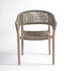 IBIZA-T Silla con reposabrazos para exterior diseño vintage madera eucalipto gris y cuerda color topo