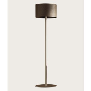 P1318 Lámpara de techo diseño moderno REMS 154 metal negro y pantalla de cuero marrón