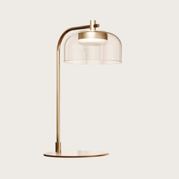 S1316 Lámpara de sobremesa diseño Art Decó IPON 46 metal oro y pantalla cristal