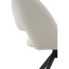 11056 Silla giratoria diseño moderno patas metal negro y tapizado nido de abeja blanco