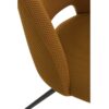 11057 Silla giratoria diseño moderno patas metal negro y tapizado nido de abeja mostaza