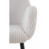 11060 Silla con reposabrazos diseño vintage patas metal negro y tapizado pana color blanco