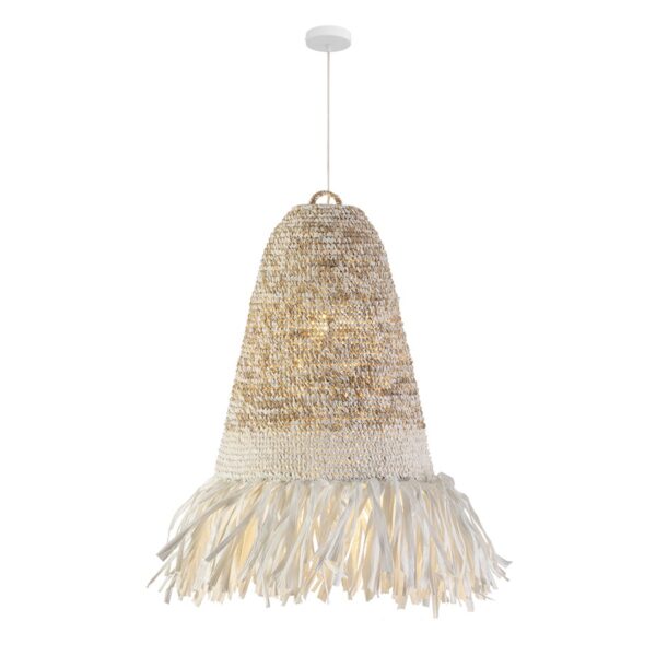 7983200 Lámpara de techo diseño vintage 95 pantalla sisal y rafia colores blanco y natural