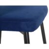 914056 Silla diseño vintage STOWE terciopelo azul con tachuelas y patas de metal negro con dorado