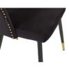 914057 Silla diseño vintage STOWE terciopelo negro con tachuelas y patas de metal negro con dorado