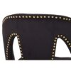 914057 Silla diseño vintage STOWE terciopelo negro con tachuelas y patas de metal negro con dorado