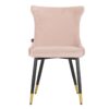914064 Silla diseño Art Decó ASPEN tapizado capitoné terciopelo rosa con tachuelas y patas de metal