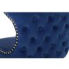 914065 Taburete alto giratorio diseño Art Decó CLINTON tapizado capitoné terciopelo azul con tachuelas