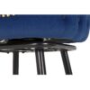 914065 Taburete alto giratorio diseño Art Decó CLINTON tapizado capitoné terciopelo azul con tachuelas