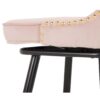 914067 Taburete alto giratorio diseño Art Decó CLINTON tapizado capitoné terciopelo rosa con tachuelas