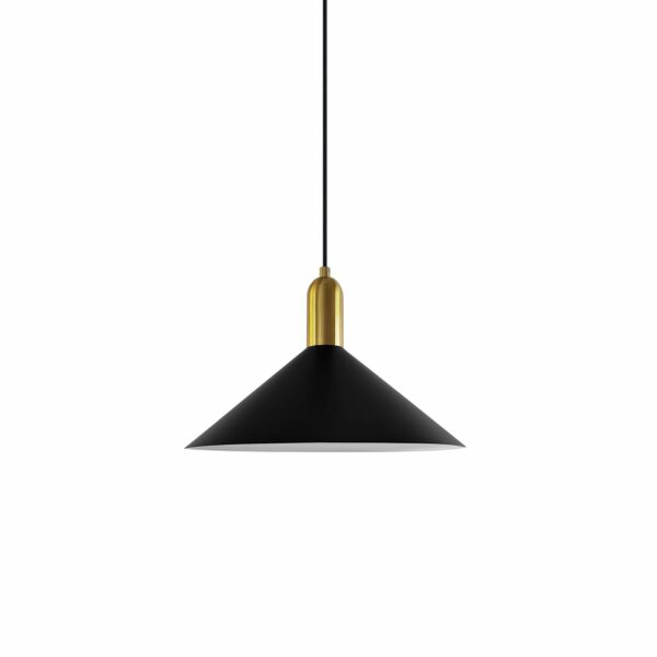 MD4640-BK Lámpara de techo diseño Art Decó 35 pantalla cónica metal negro con dorado
