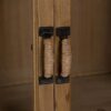 611302 Vitrina de diseño rústico 72 madera de abeto puertas acristaladas