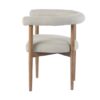 ADELA Sillón con reposabrazos de diseño nórdico moderno madera decapada y tapizado beige