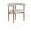 ADELA Sillón con reposabrazos de diseño nórdico moderno madera decapada y tapizado beige