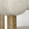ADELA Sillón con reposabrazos de diseño nórdico moderno madera decapada y tapizado beige