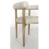 ADELA Sillón con reposabrazos de diseño nórdico moderno madera decapada y tapizado beige