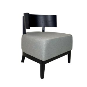 CHARLOTTE Butaca diseño moderno madera de fresno negro y asiento gris