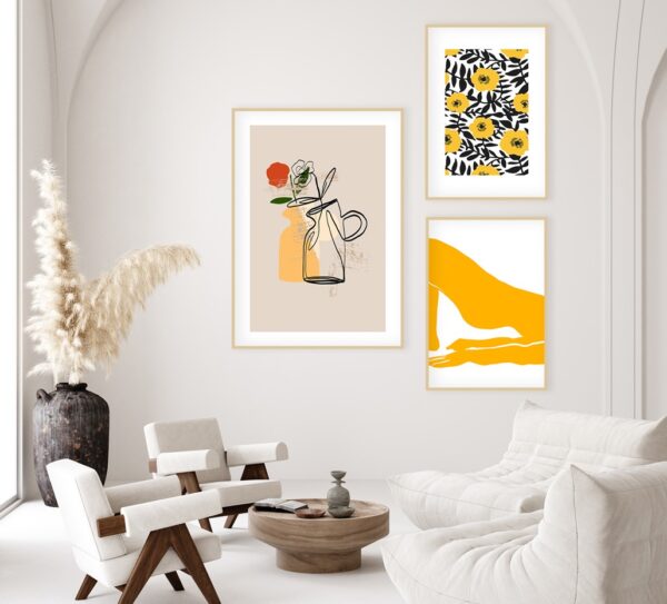 Conjunto de cuadros de diseño moderno a medida INDIGO YELLOW 120