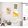 Conjunto de cuadros de diseño moderno a medida INDIGO YELLOW 120 - Imagen 2
