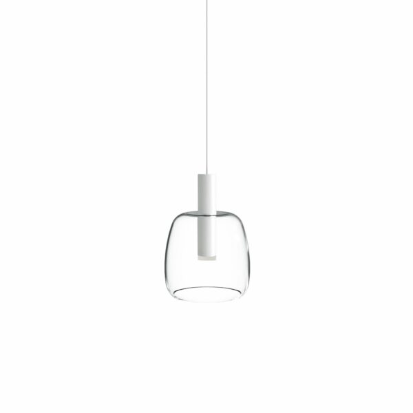 MD4182-WH Lámpara de techo diseño moderno 23 aluminio blanco y cristal transparente