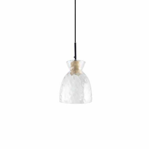 MD4646-CL Lámpara de techo diseño vintage 34 cristal transparente con madera