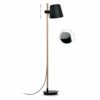 ML2277-BK Lámpara de pie diseño nórdico moderno 159 madera y metal negro