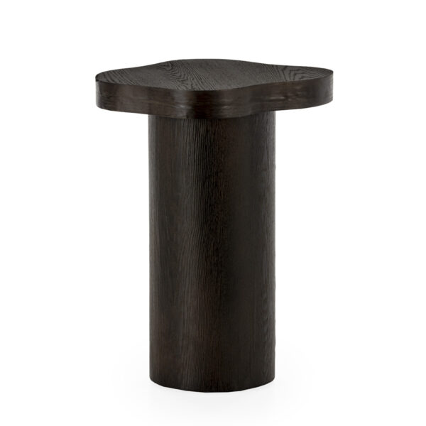 13457 Mesa auxiliar diseño moderno 45 madera de abeto negro sobre irregular