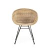 30004 Silla con reposabrazos de diseño vintage metal y mimbre en color natural