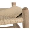 800106 Silla diseño vintage inspiración Wishbone madera y ratán natural