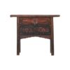 BE869 Consola diseño oriental 104 madera antigua marrón con tallas y desgastes