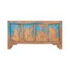 XN873 Aparador diseño rústico oriental 171 madera antigua acabado desgastado azul y natural