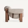 34684 Sillón con reposabrazos de diseño moderno UZNACH madera y tapizado beige