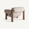 34684 Sillón con reposabrazos de diseño moderno UZNACH madera y tapizado beige