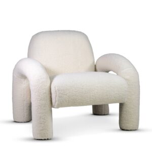 624101 Sillón de diseño moderno MIA formas redondeadas tapizado bouclé lana
