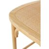 11257 Taburete alto de diseño vintage madera de olmo con asiento y respaldo trenzados