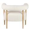 504031 Sillón butaca diseño nórdico vintage madera y tapizado bouclé blanco