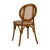 612650 Silla de diseño vintage madera de olmo color miel con ratán