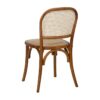 612651 Silla de diseño vintage madera de olmo color miel con ratán