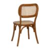 612652 Silla de diseño vintage madera de olmo color miel con ratán
