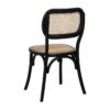 612655 Silla de diseño vintage madera de olmo color negro con ratán