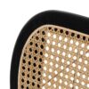 612655 Silla de diseño vintage madera de olmo color negro con ratán