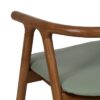 613757 Silla con reposabrazos diseño nórdico madera con asiento verde