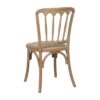 613831 Silla de diseño vintage madera acabado natural con asiento beige