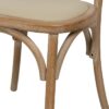 613831 Silla de diseño vintage madera acabado natural con asiento beige
